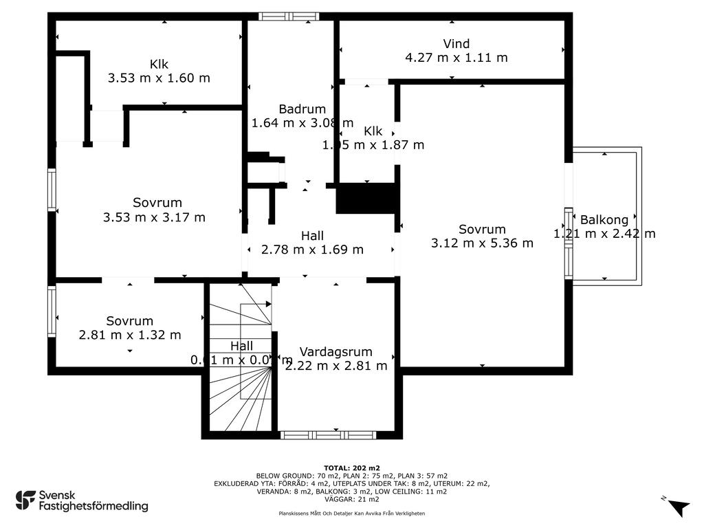 Planritning övre plan