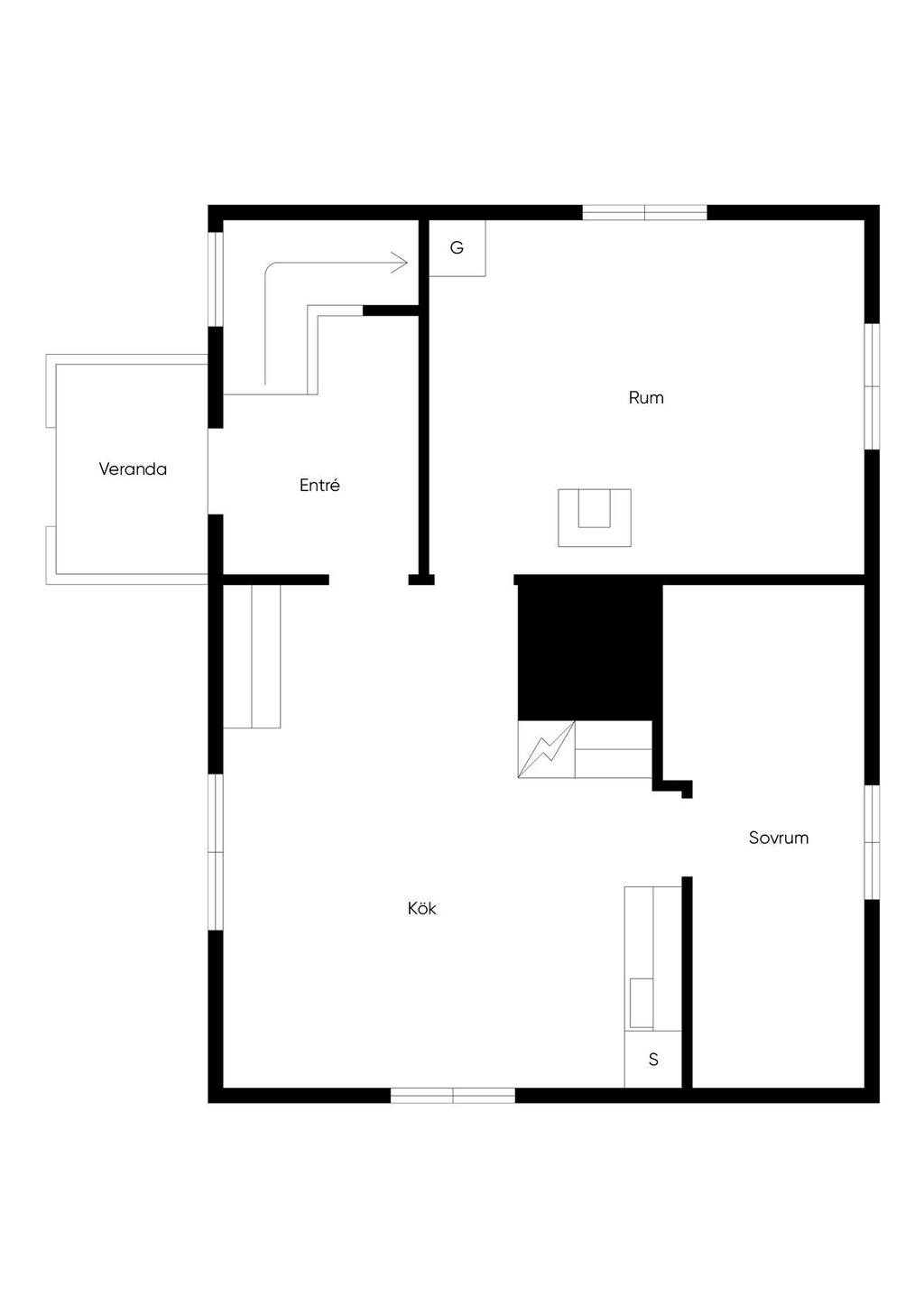 Planritning, nedre plan