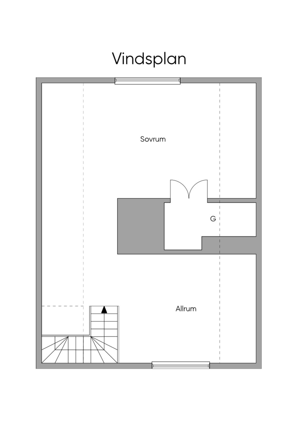 Planlösning vindsplan