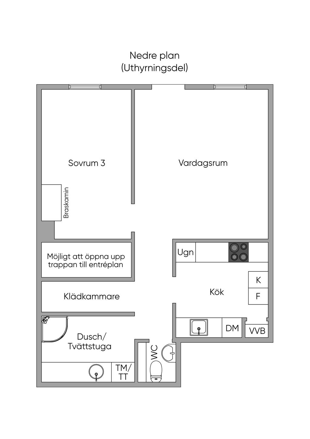Nedre plan (uthyrningsdel)