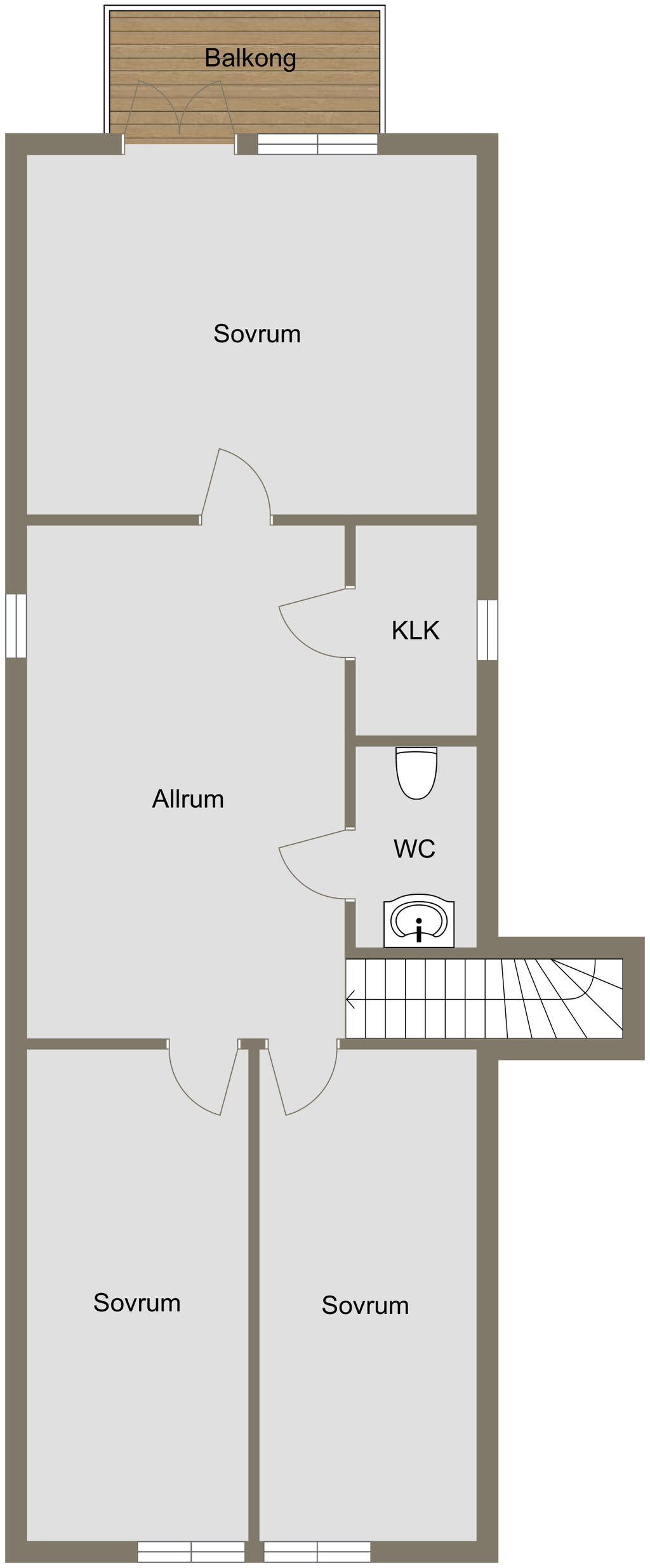 Planlösning, övre plan