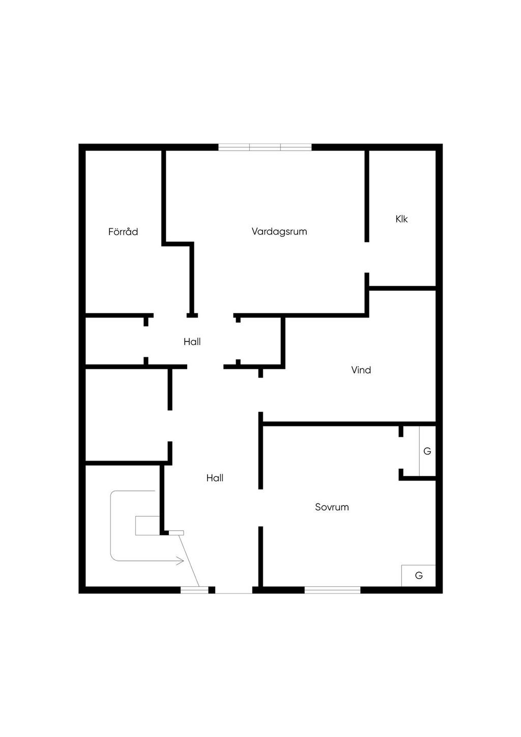 Planlösning övre plan
