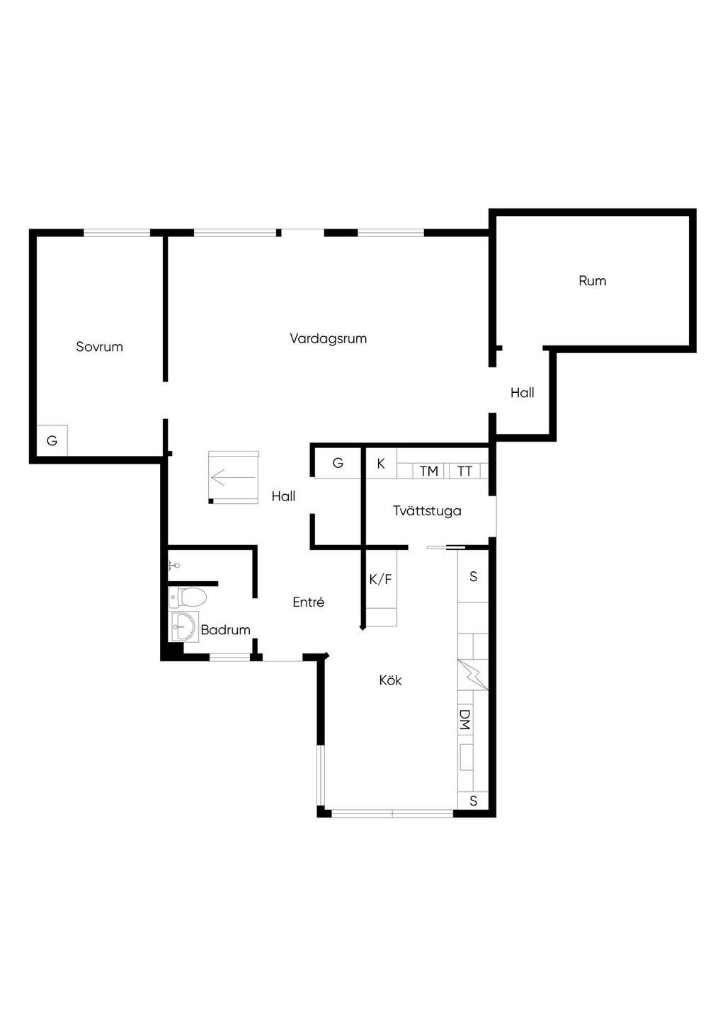 Planritning nedre plan