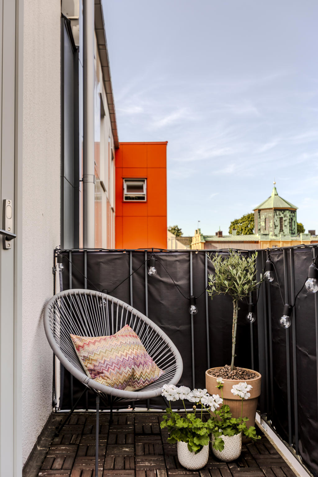 Balkongen som ligger i öster