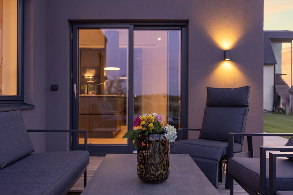 Avskilt hörn på altanen.