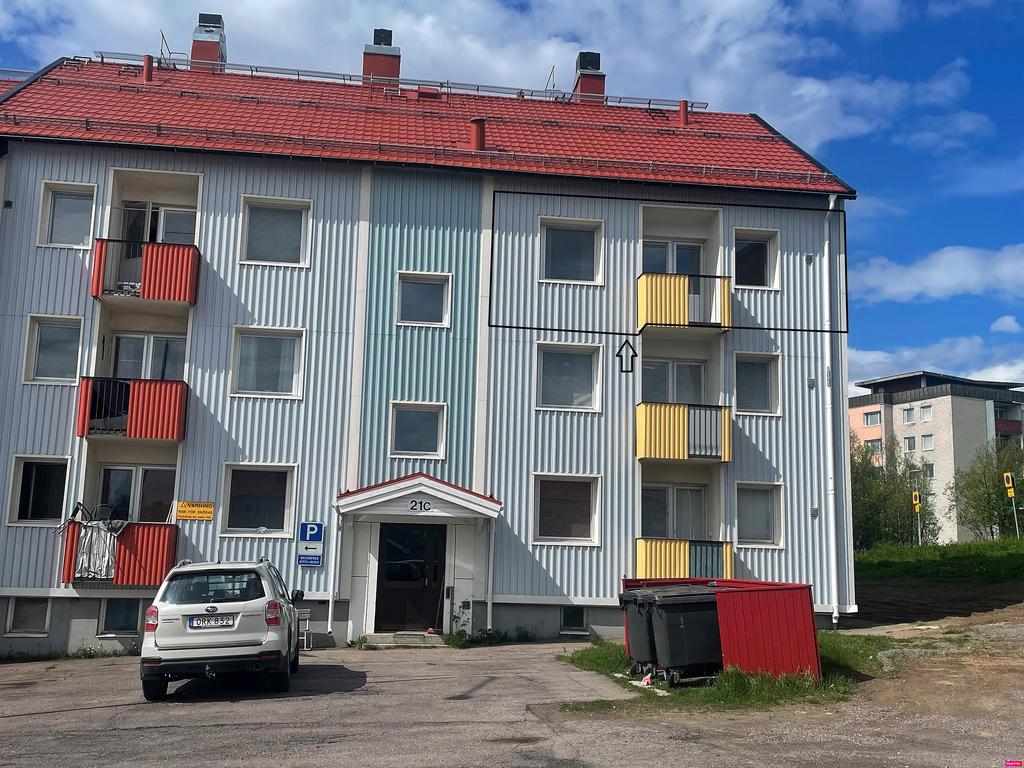 Huset utvändigt (Lgh. är markerad) 