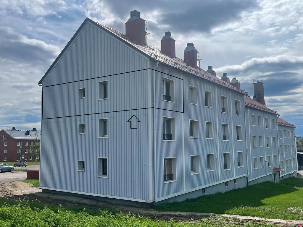Huset utvändigt (Lgh. är markerad) 