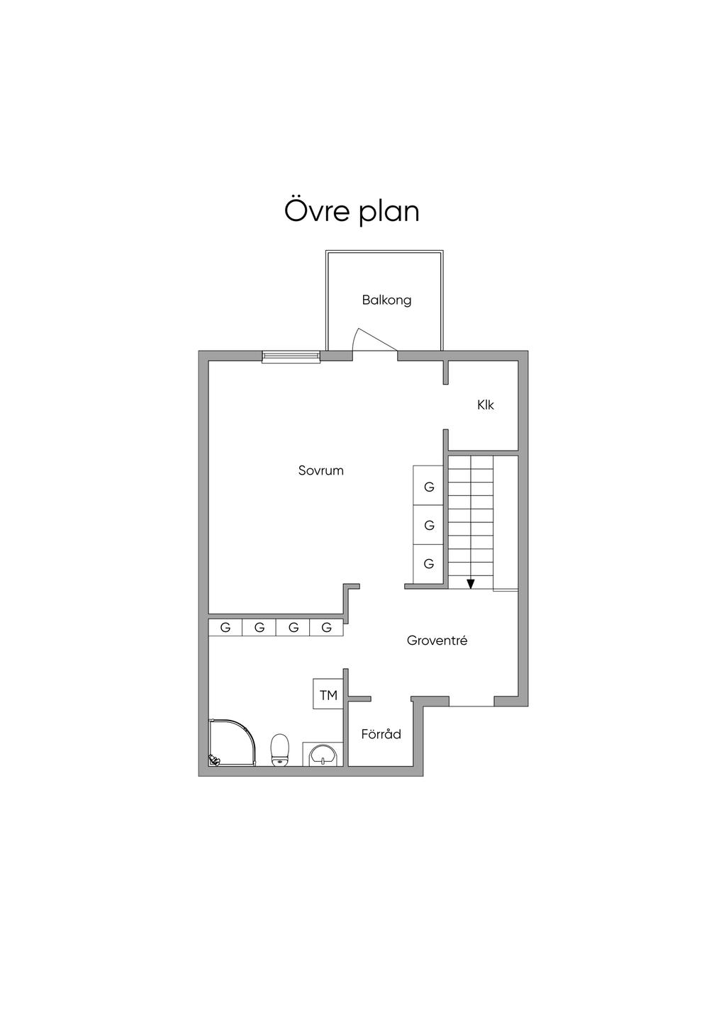 Planlösning övre plan