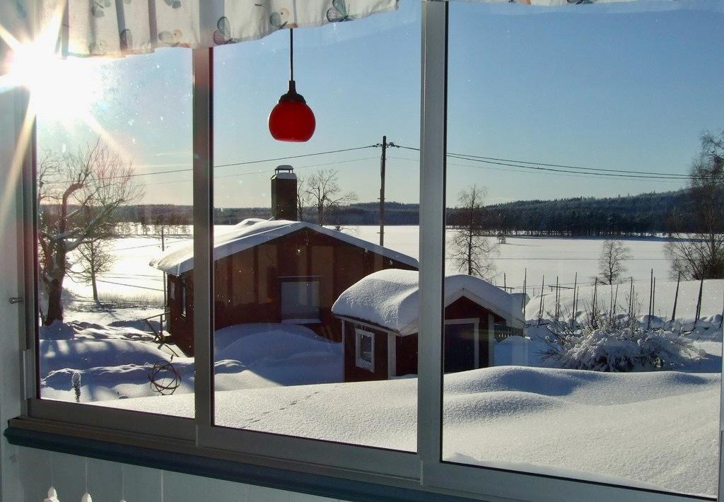 Vinterbild med utsikt över sjön
