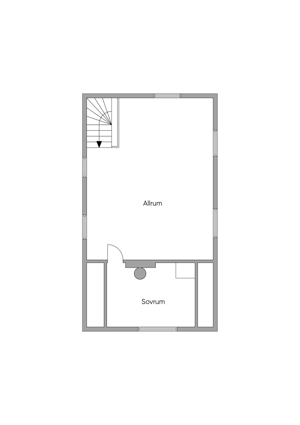 Stora huset, övre plan