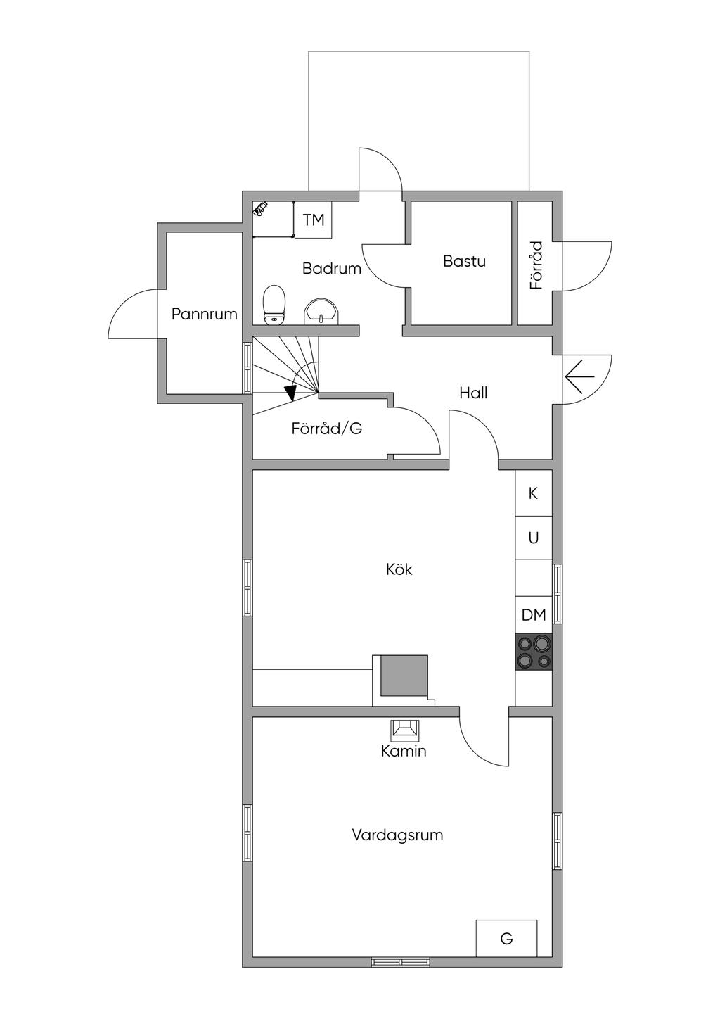 Stora huset, entréplan