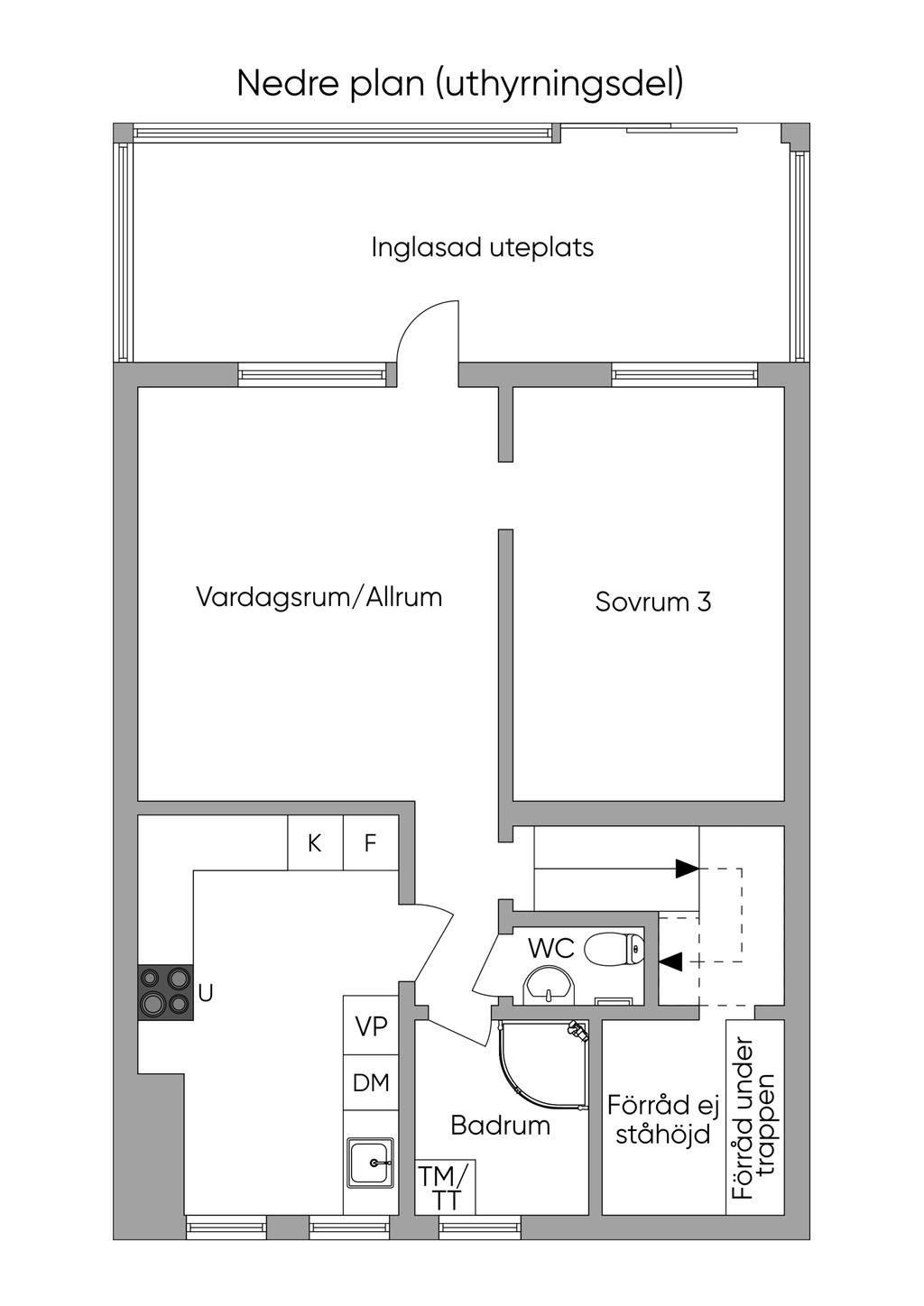 Nedre plan (uthyrningsdel)