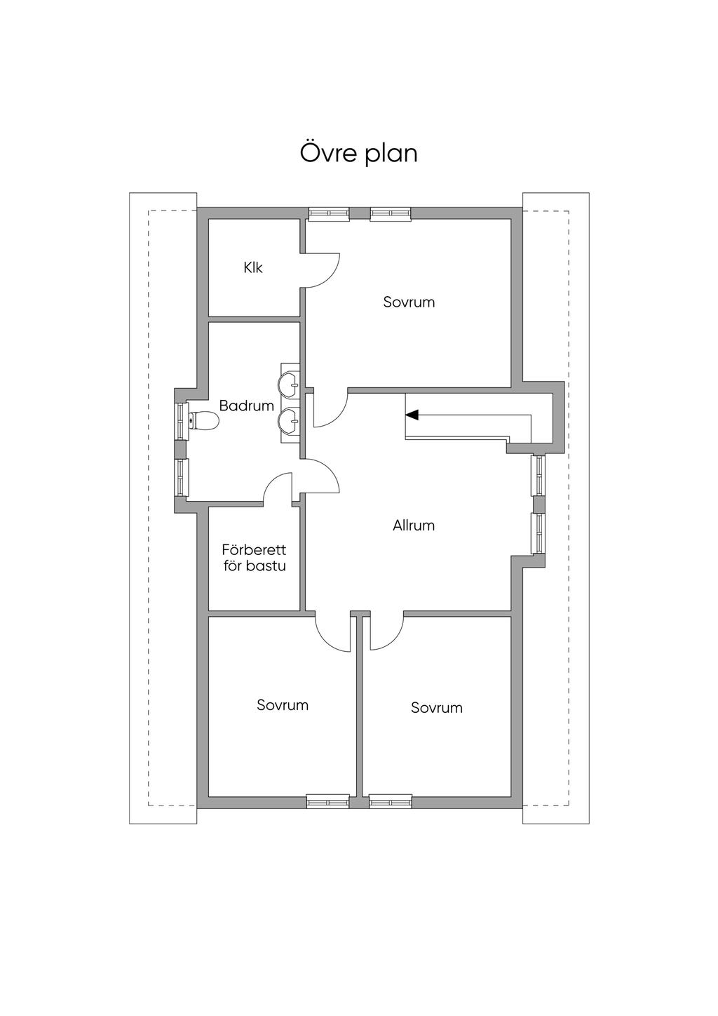 Planritning Övre plan