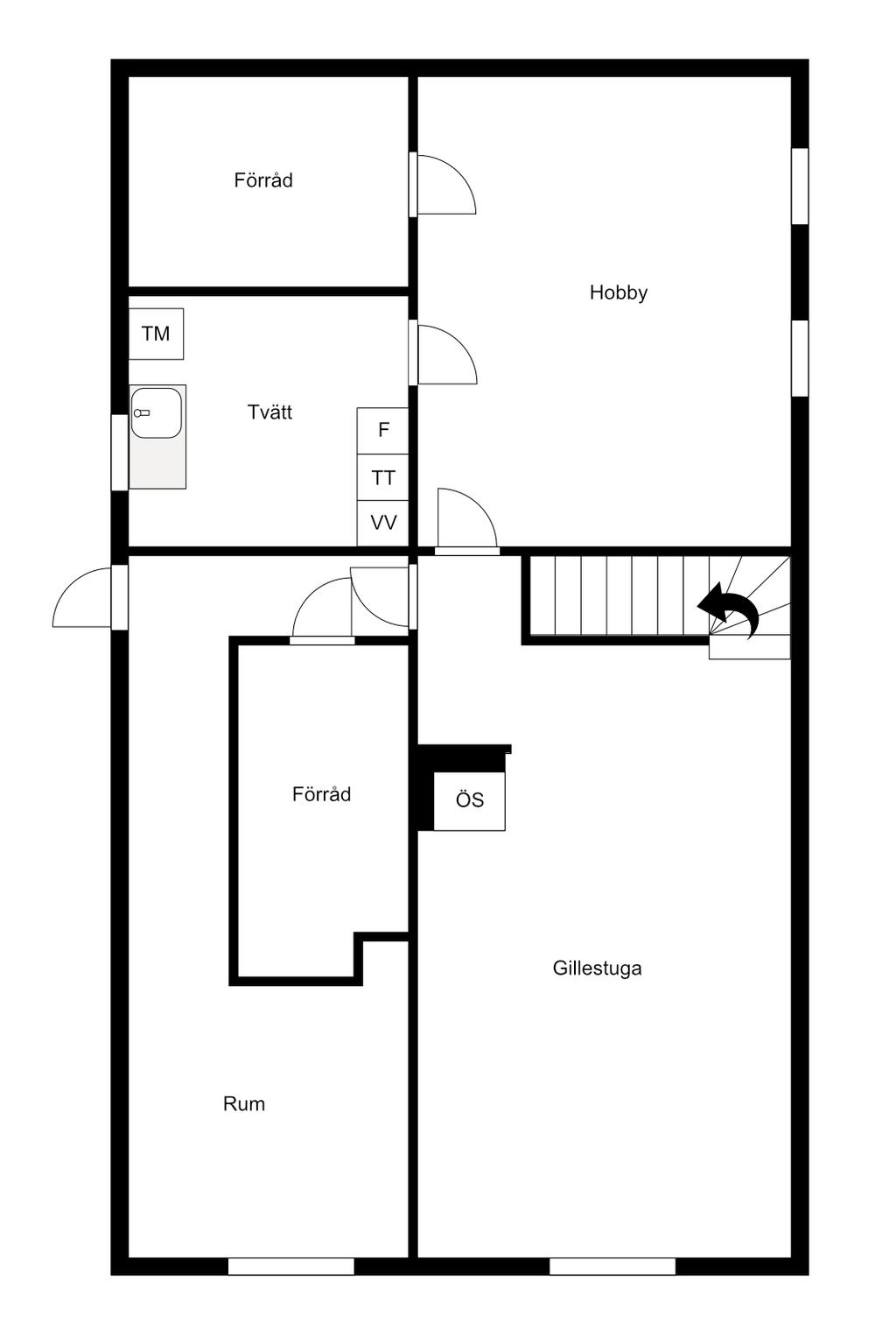 Planlösning källarplan 