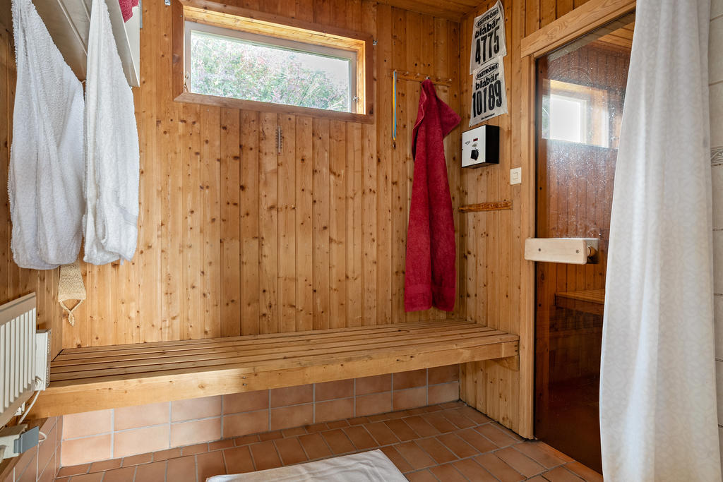 Bastu med dusch i anslutning till trädgård/garage