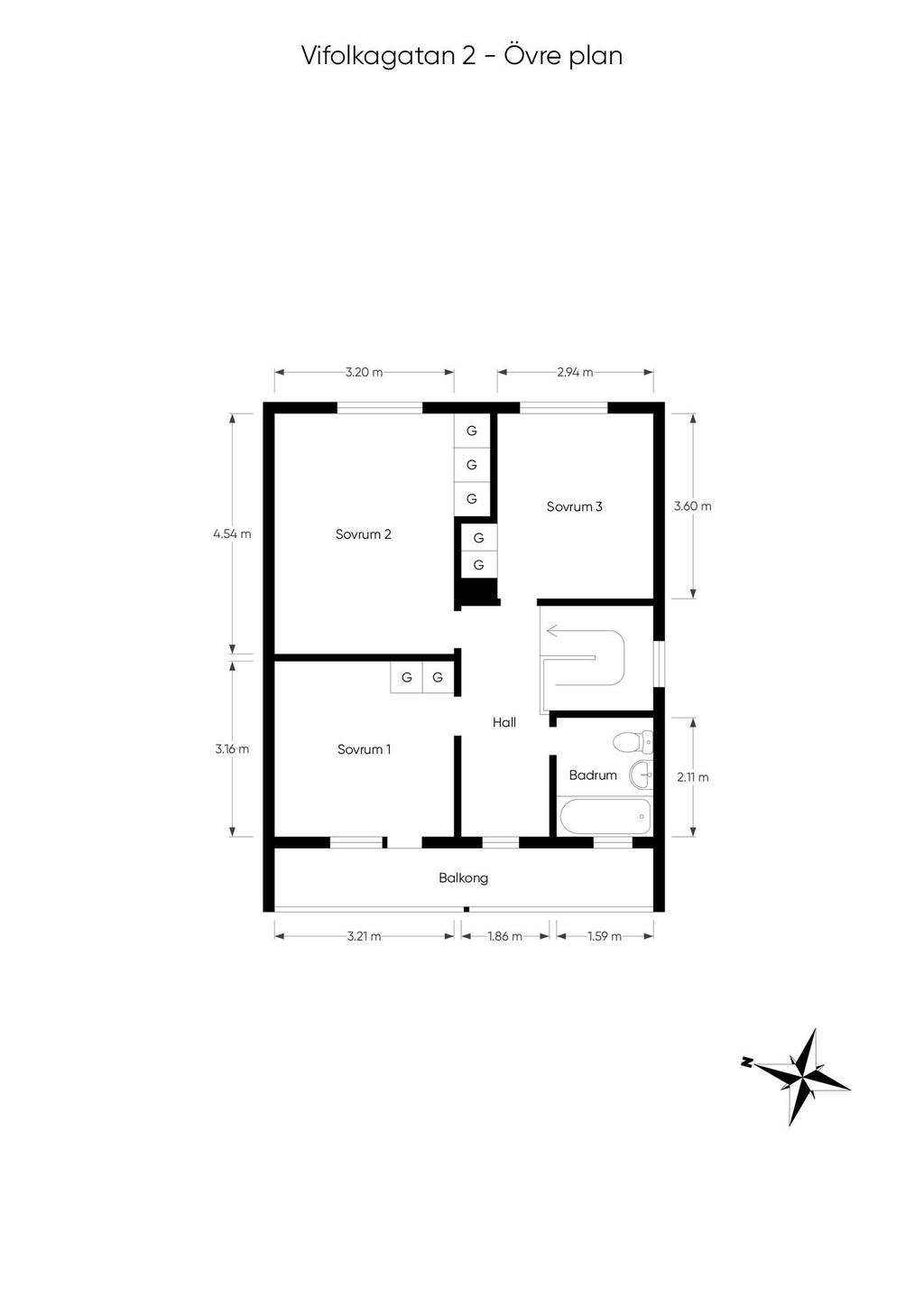 Planritning övervåning 