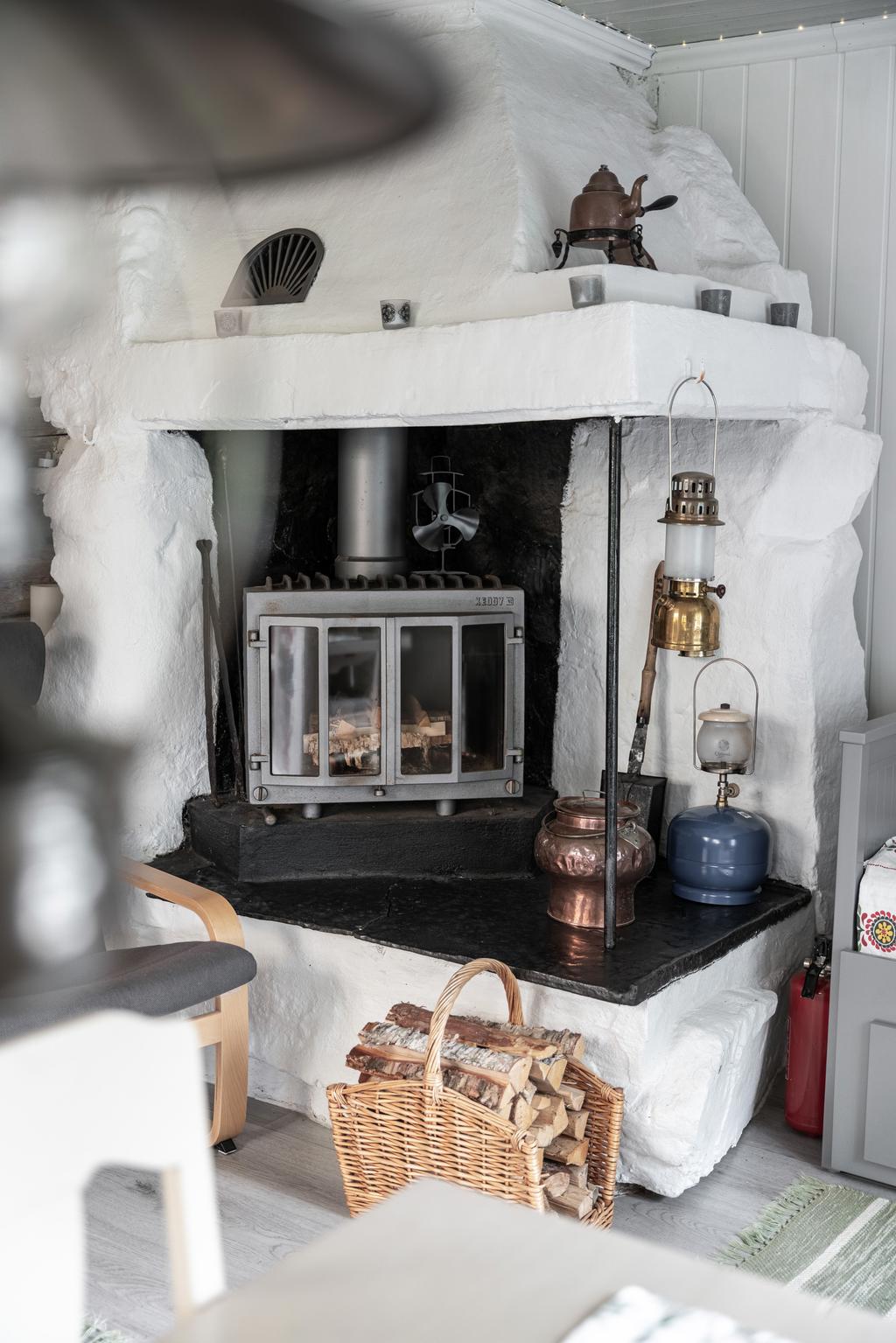 Öppen spis med insats