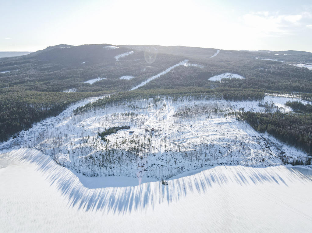 Drönarbild över området (Vinter)