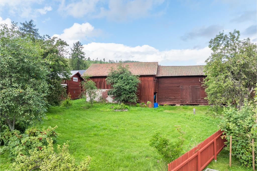 Trädgården bakom uthuset