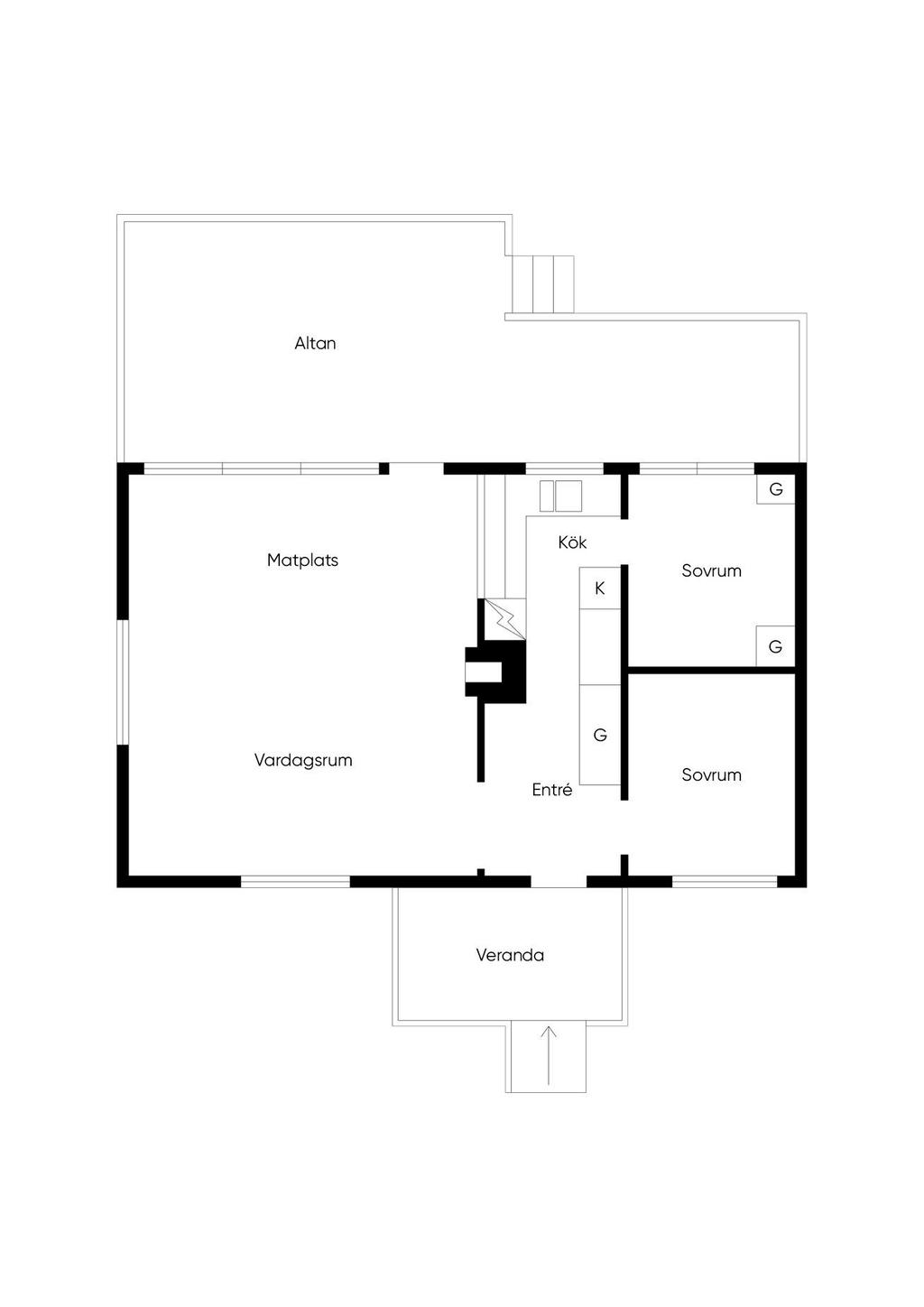 Planritning, huvudbyggnad