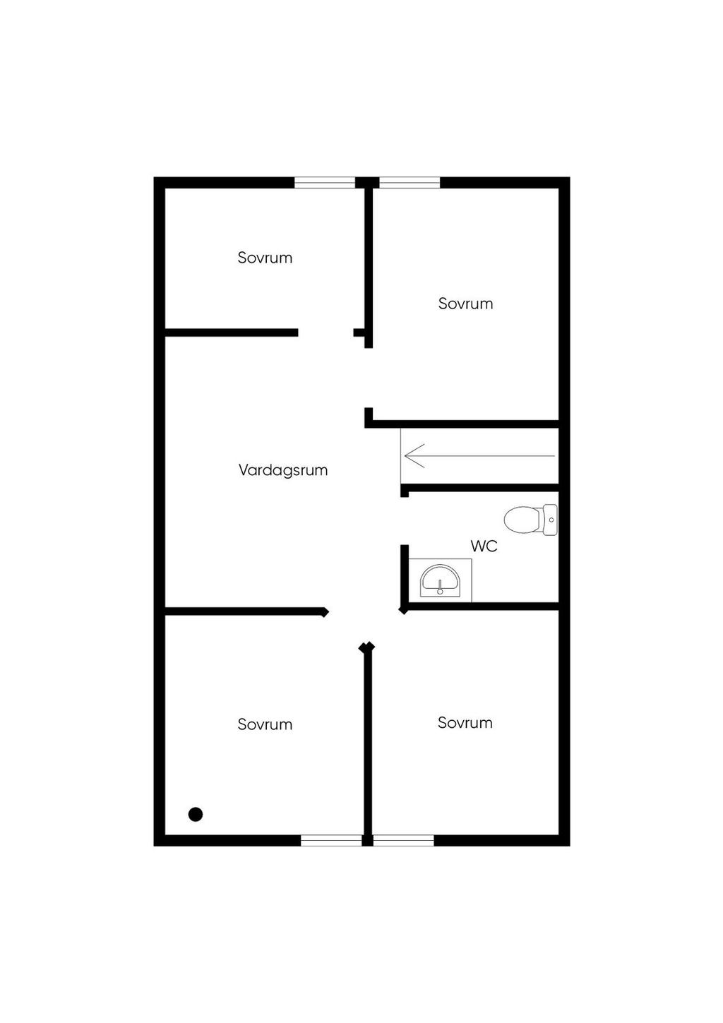 Planlösning, övre plan