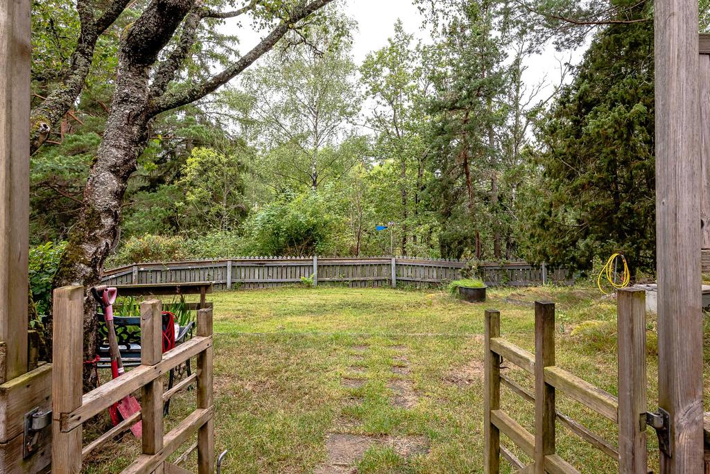 Liten gräsmatta framför huset - helt ogenerat läge på berget