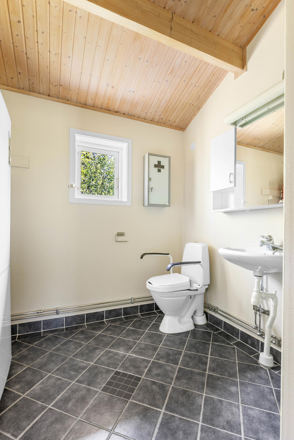 I duschrummet finns också wc och handfat