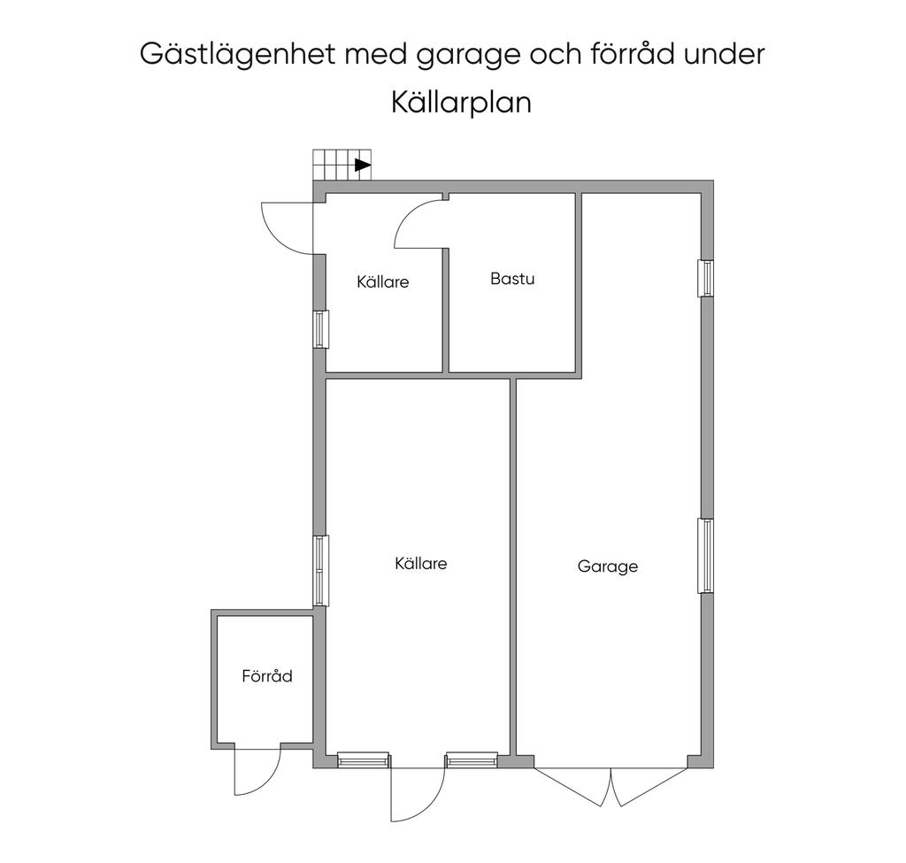 Källarplan under gästlägenhet