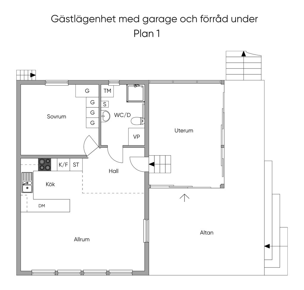 Planlösning gästlägenhet