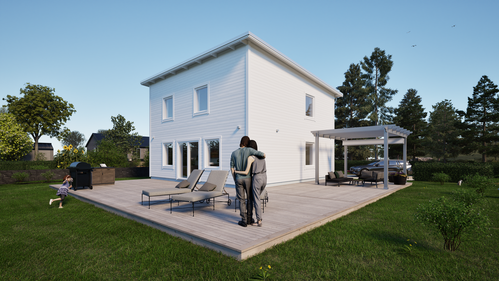 Boyta om 118 kvm med bra materialval (renderad bild)