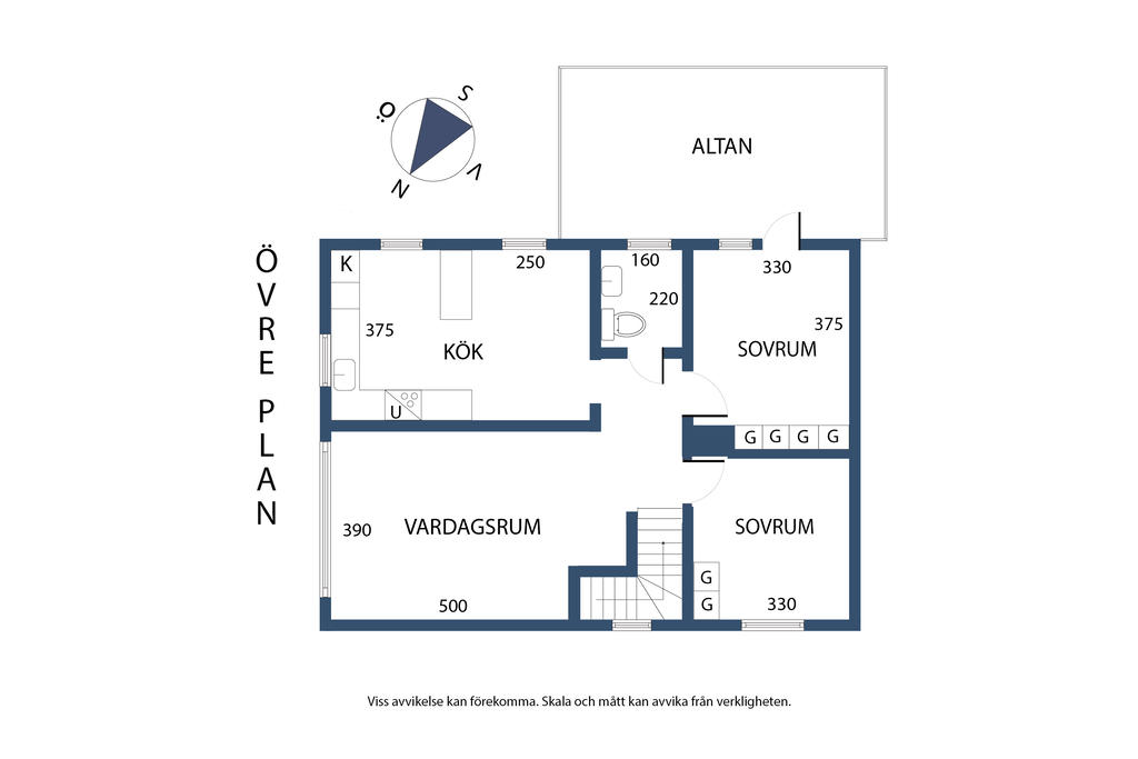 Planlösning, övre plan