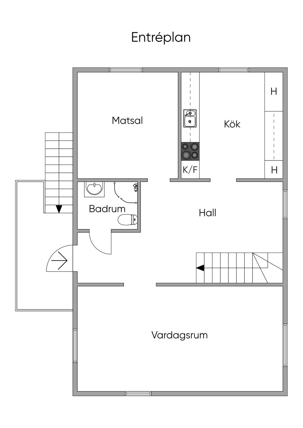 Hus nummer två Planlösning Entréplan