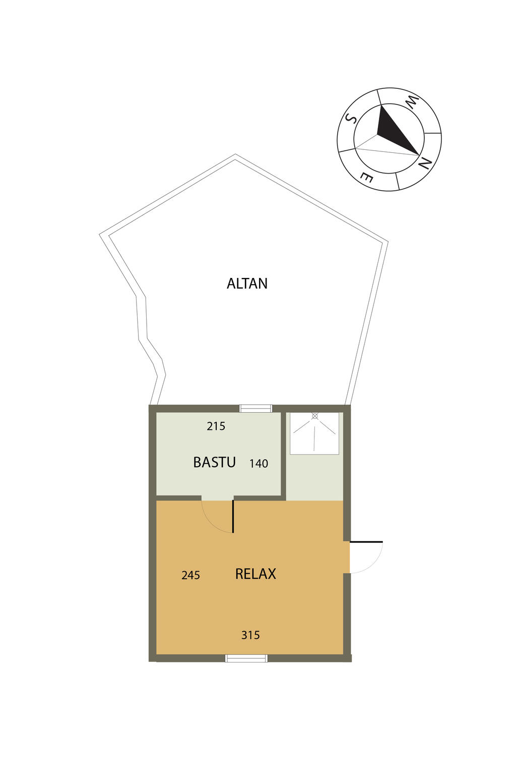 Planlösning bastubyggnad