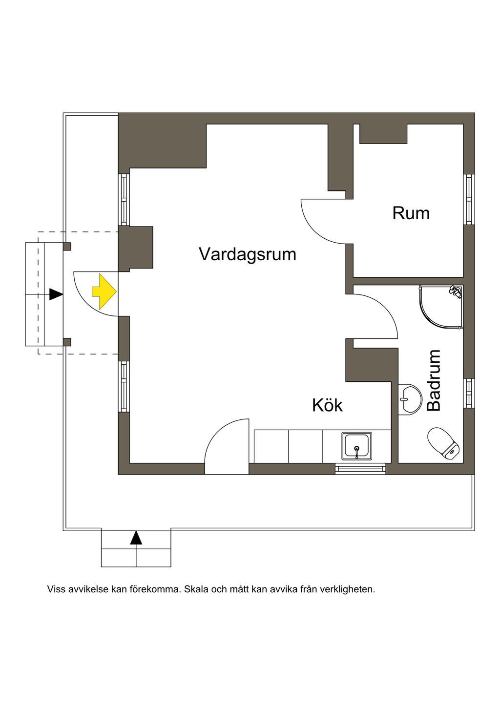 Planlösning. Ej skalenlig. Avvikelser kan förekomma. 