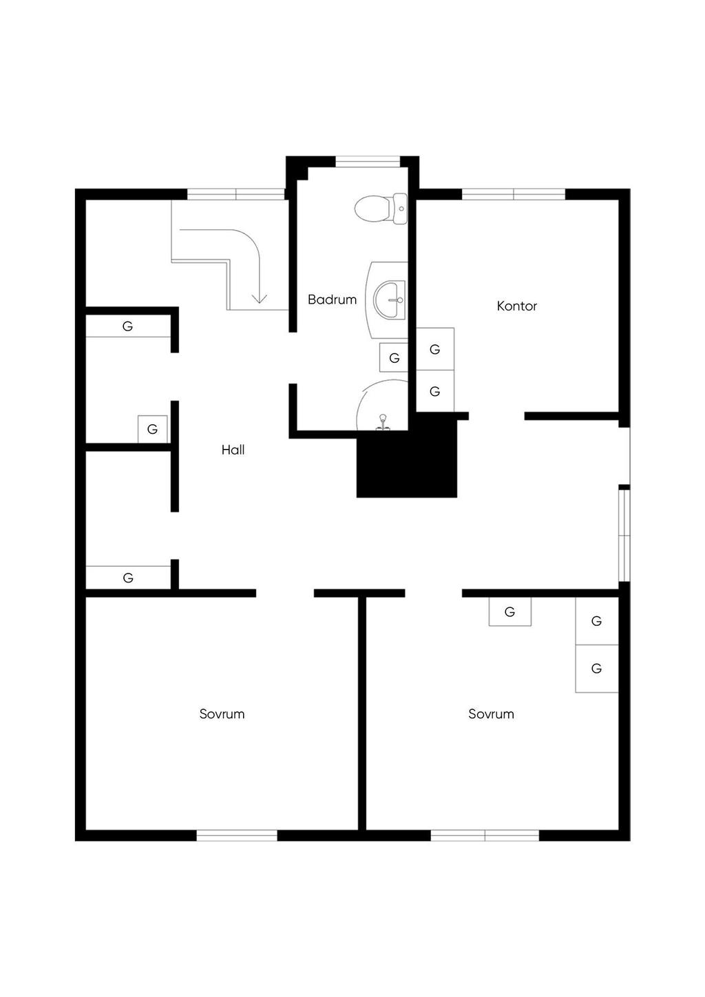 Planritning - Övre plan