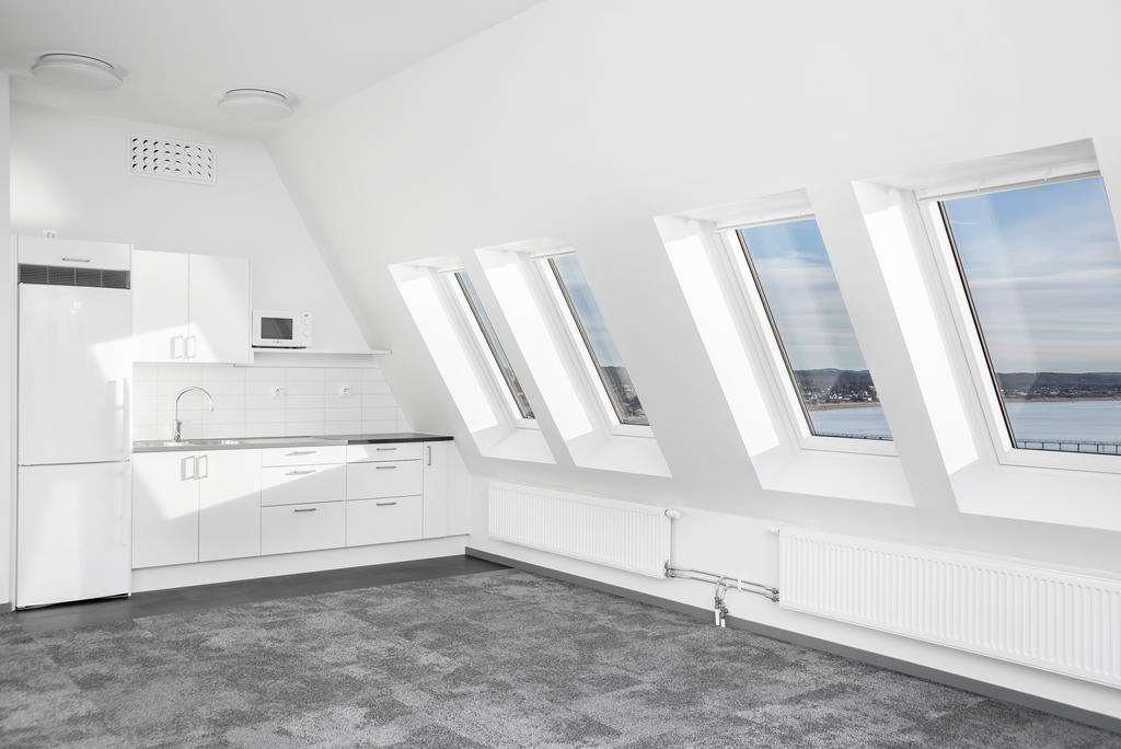 Den gemensamma samlingslokalen högst upp i huset