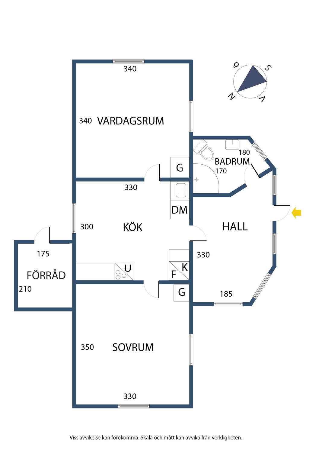 Entréplan, planlösning (huvudhuset)