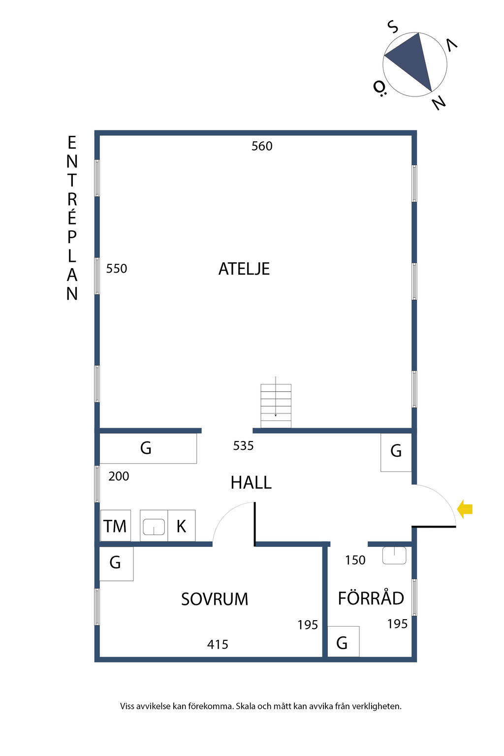 Entréplan, ateljé