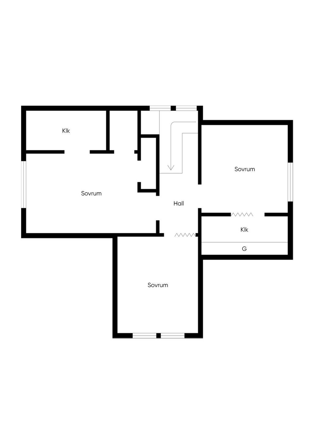 Planritning, övre plan