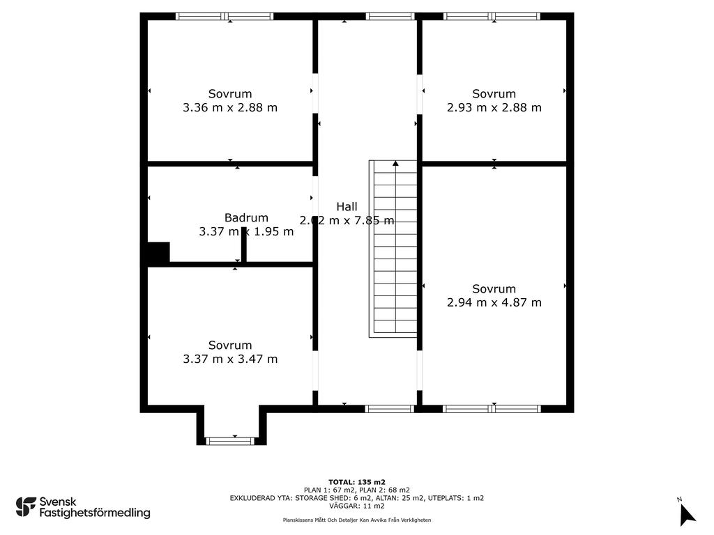 Planlösning övre plan
