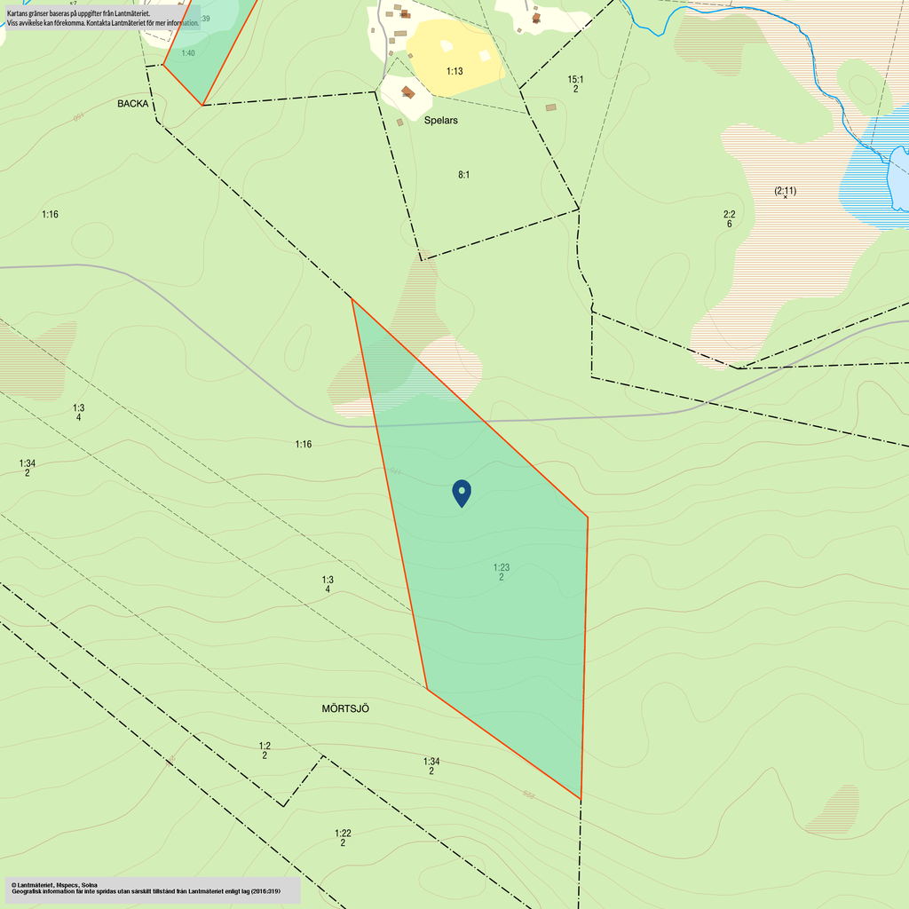 Tomtkarta över skogskifte (nr 2).
