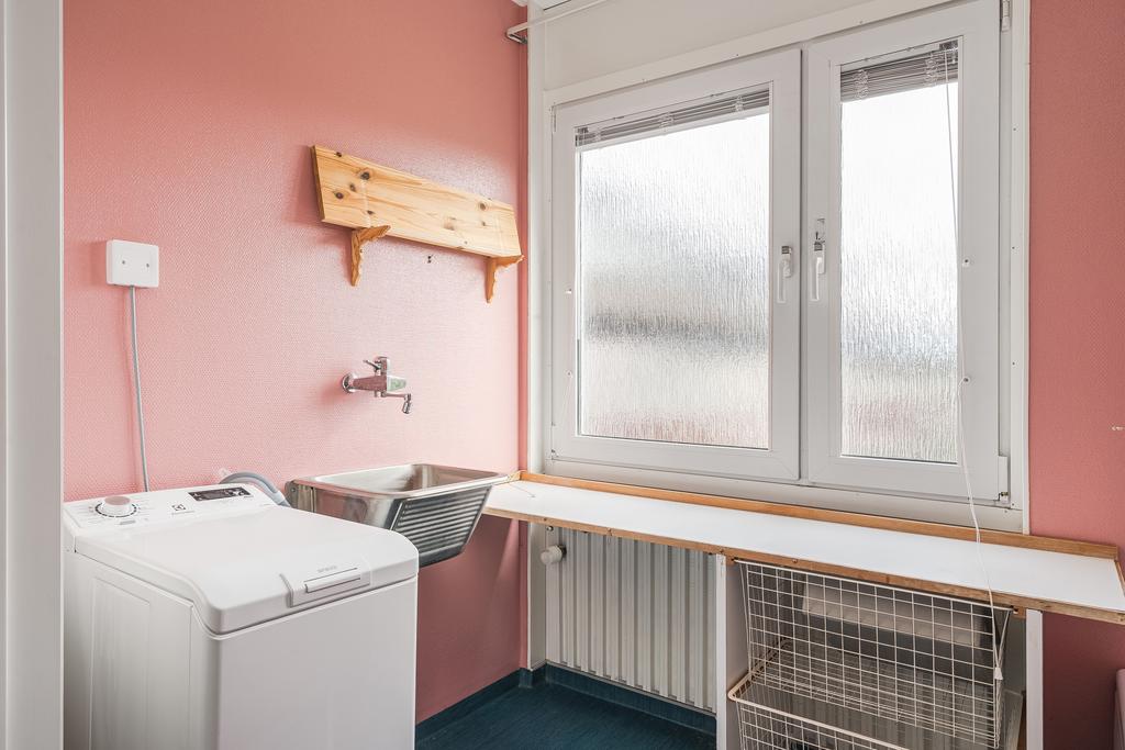 Tvättavdelning i badrum