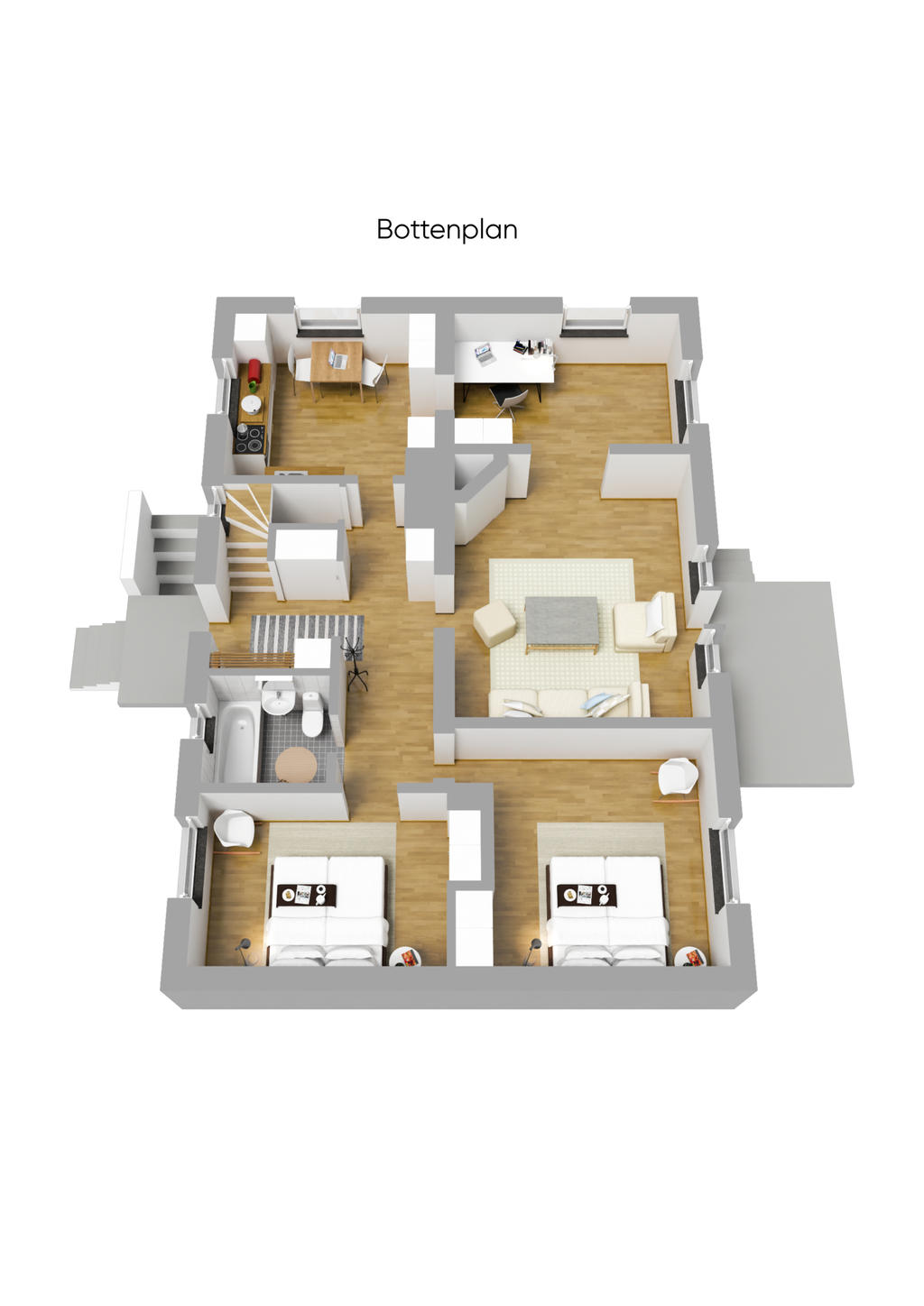 Planlösning entréplan 3D
