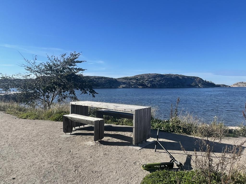 Fika plats intill lekplatsen och Resö entré.