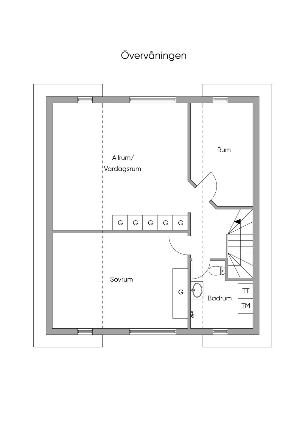 Planritning, Övreplan