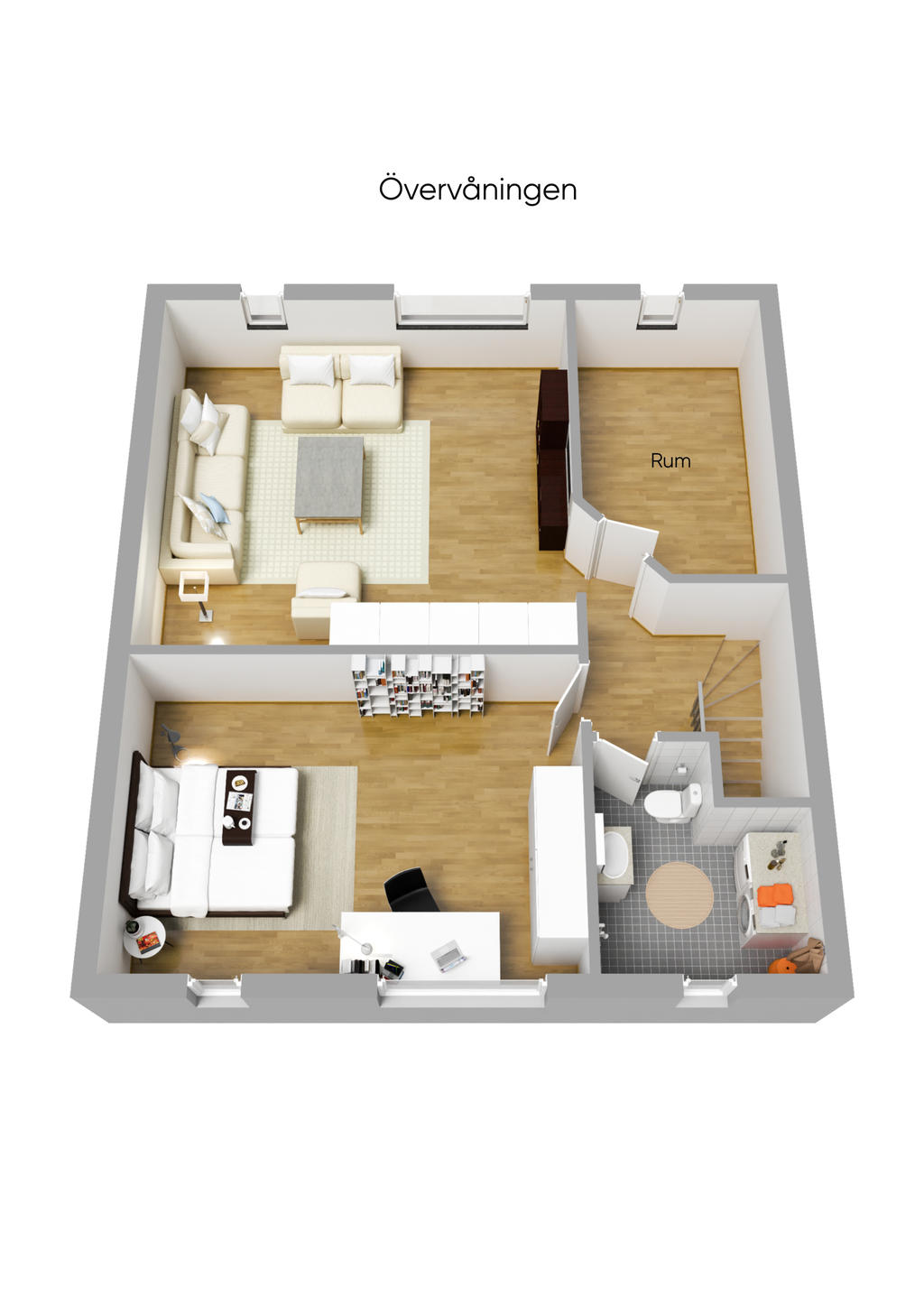 Planritning, Övreplan 3D