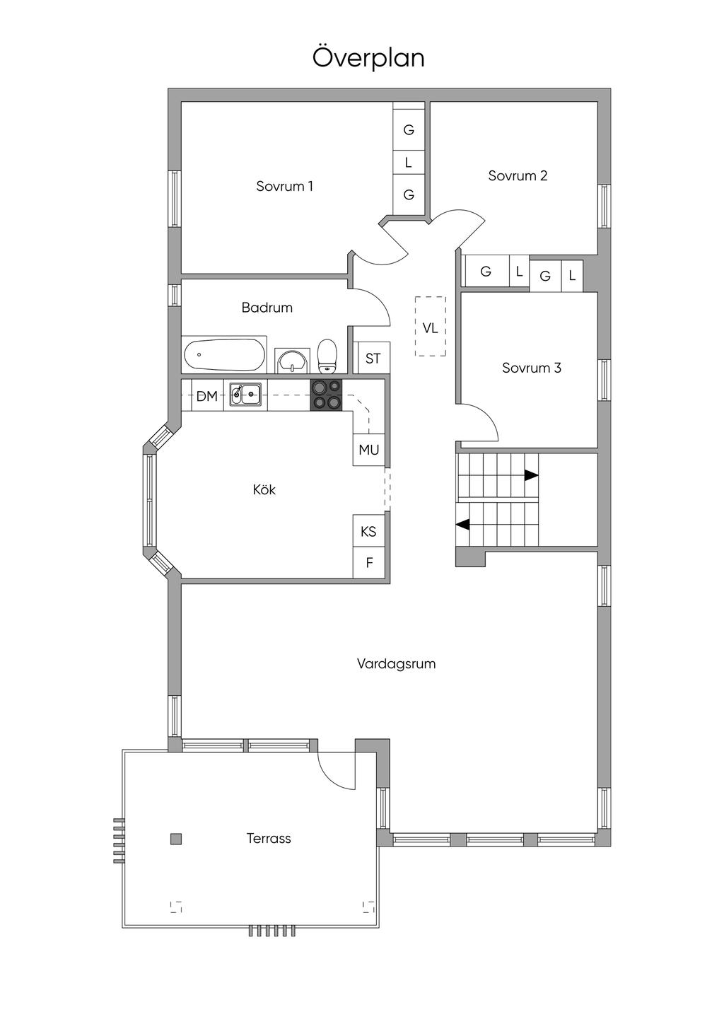 Övre plan, skiss