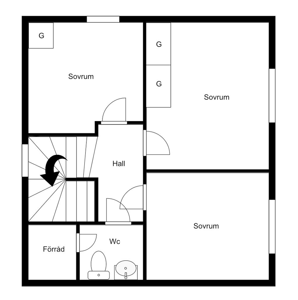 Planlösning övre plan