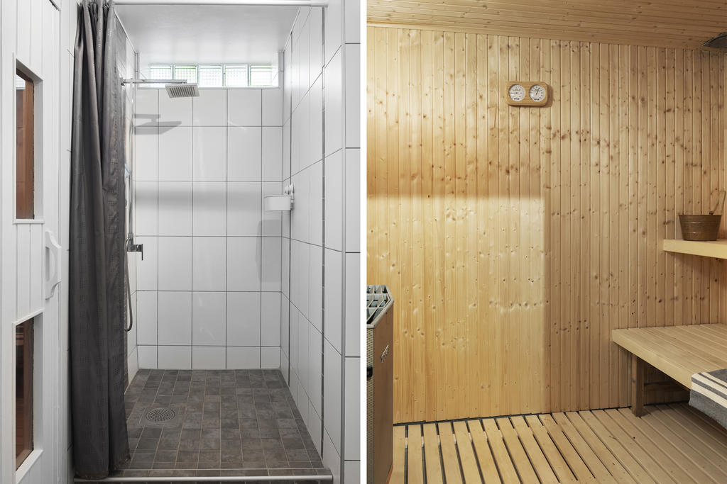Relaxavdelning med dusch och bastu