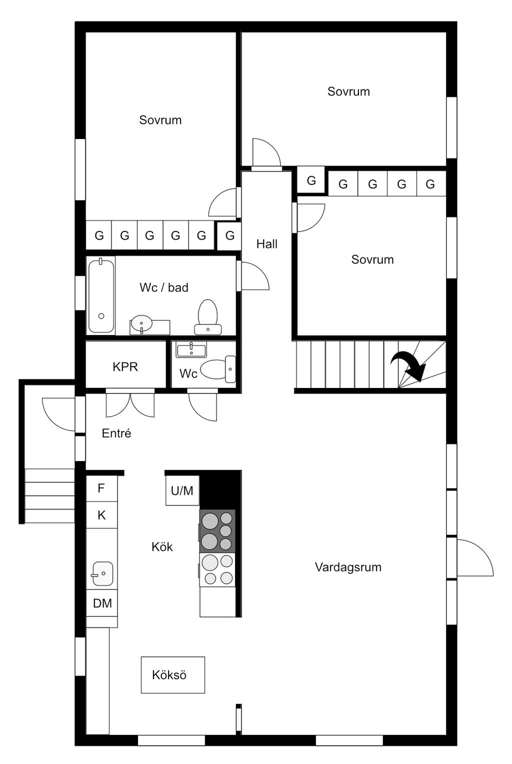 Planlösning entréplan 